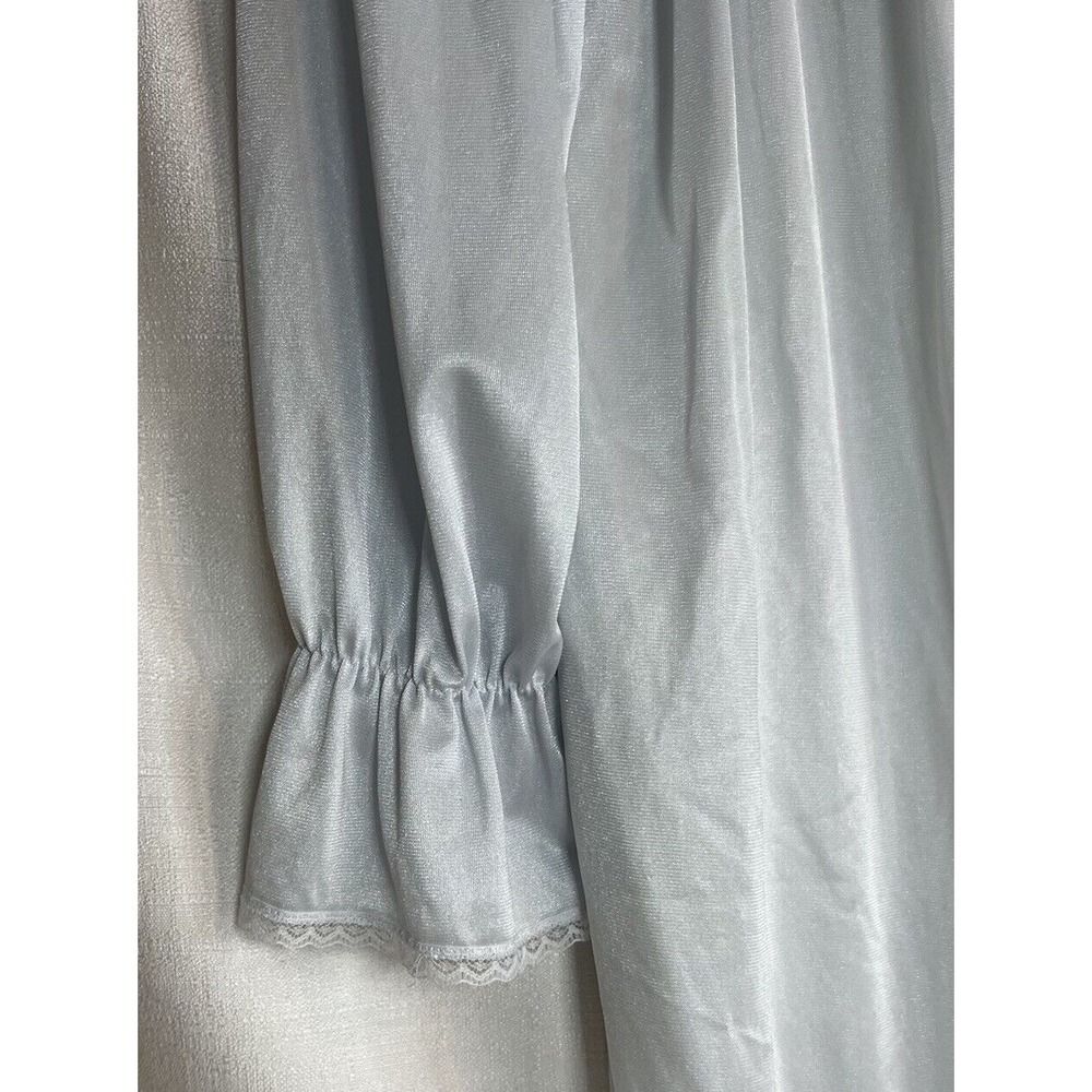 Vintage Ashely Ames Light Blue Maxi Front Tie Robe Nightgown Housecoat Medium - Picture 4 of 13
